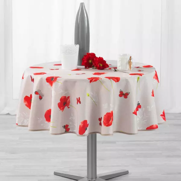 Nappe ronde (D180 cm) Sweet Poppy Rouge