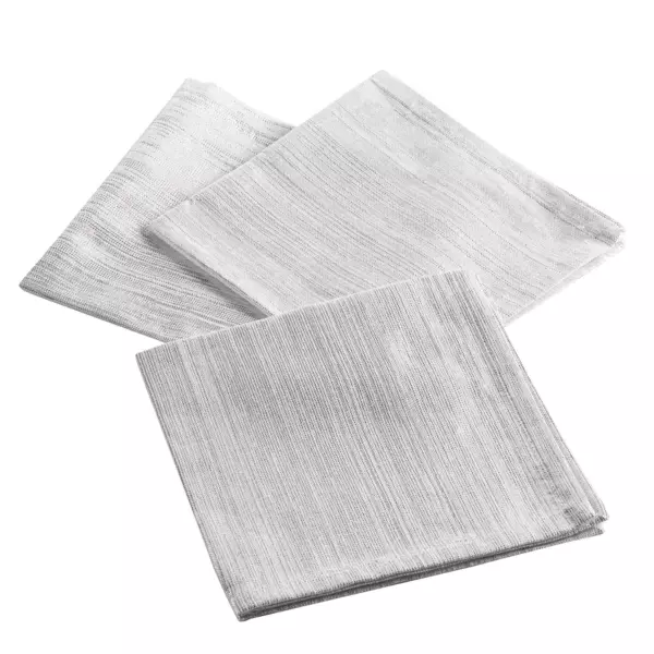 Lot de 3 serviettes coton (40 x 40 cm) Elegancia Argent
