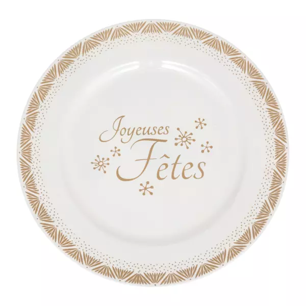 Lote de 12 platillos Joyeuses ftes Oro