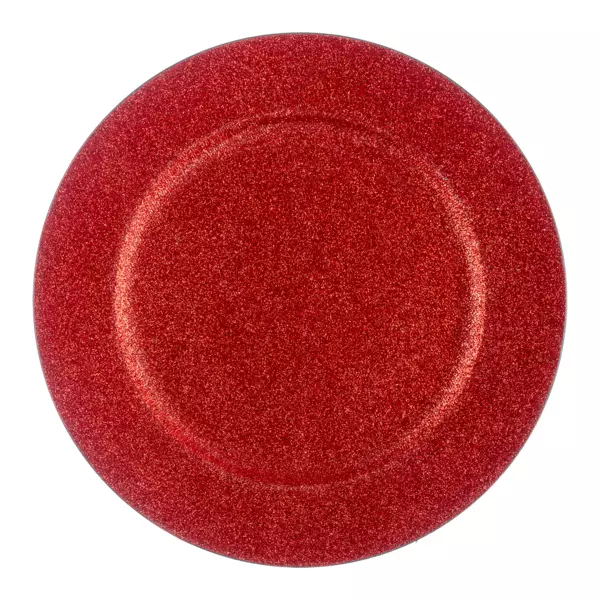 12er Set Platzteller Pailletten Rot