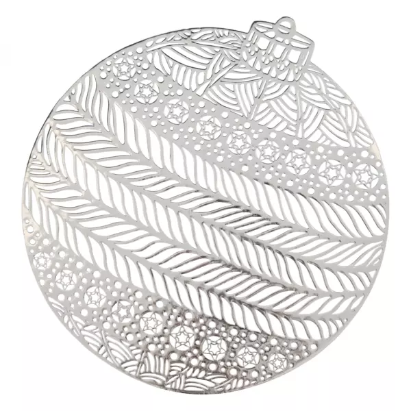 Placemat Kerstbal zilver