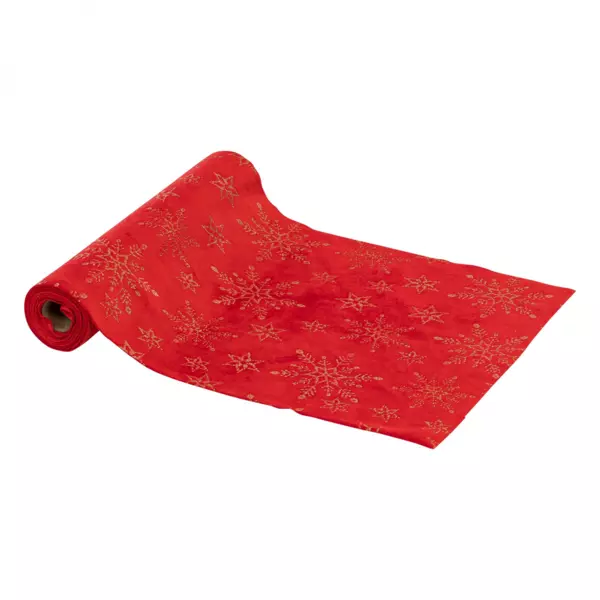 Tafelloper met glitters Rood