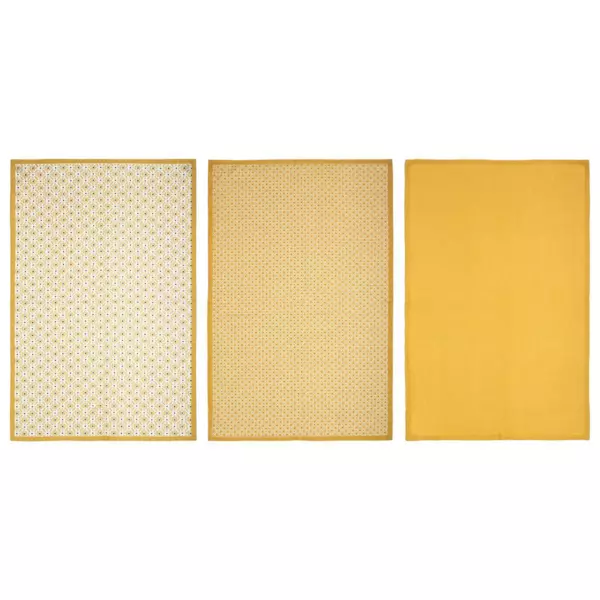 Lote de 3 paños Geom Amarillo ocre