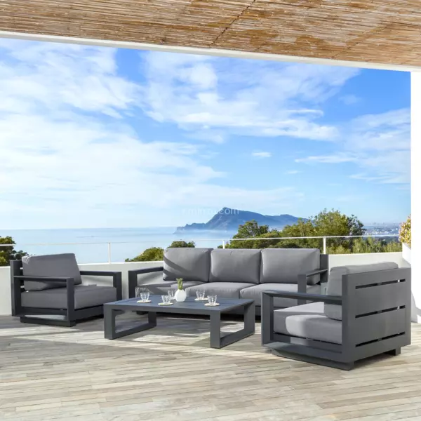 Loungeset Elba Antracietgrijs - 5 zitplaatsen