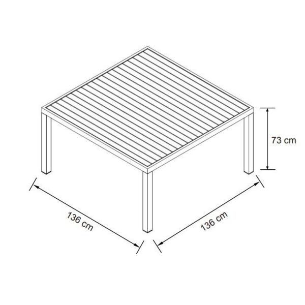Table de jardin 8 places Aluminium Murano (136 x 136 cm) - Gris anthracite 4