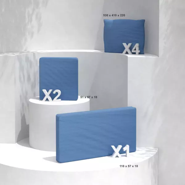 Cojines de reemplazo para el conjunto de jardín Calvi 4 personas - Azul