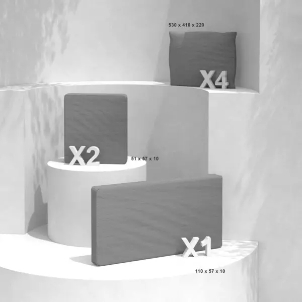 Housses de coussin de remplacement pour salon de jardin Calvi 4 places - Gris foncé