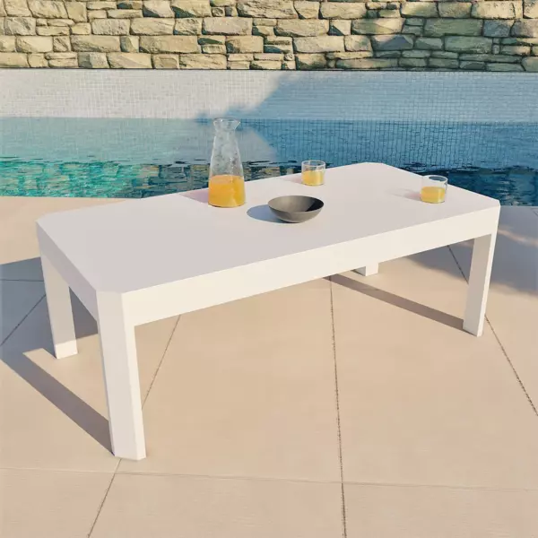 Mesa de centro rectangular de jardín Ostara - Blanco
