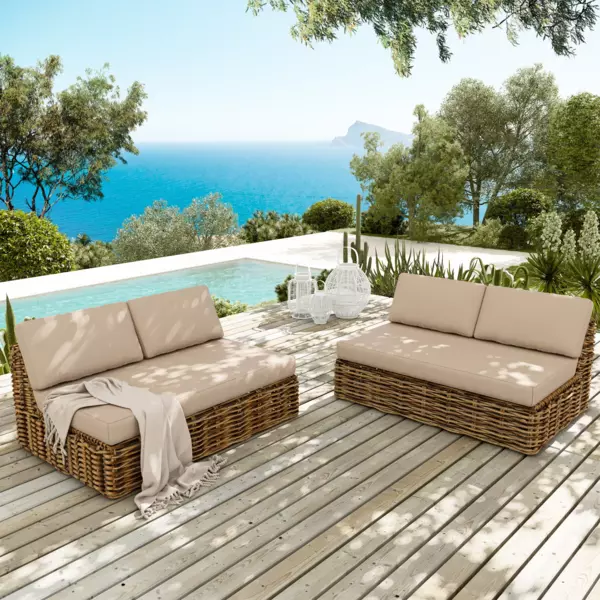 Sofá, mesa de centro Conjuntos de jardín, mesa y sillas Eminza