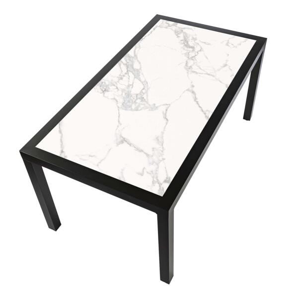 Table de jardin 6 places Aluminium/CÃ©ramique Torano (162 x 87 cm) - Gris anthracite/Blanc 3