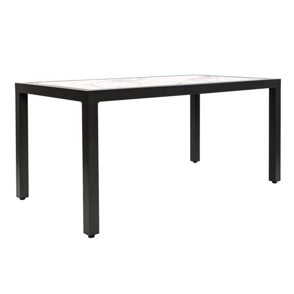 Table de jardin 6 places Aluminium/CÃ©ramique Torano (162 x 87 cm) - Gris anthracite/Blanc 4