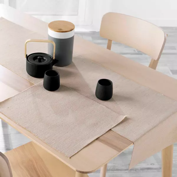Chemin de table jute (140 x 35 cm) Tessi Beige