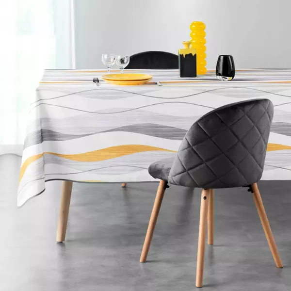 Nappe rectangulaire anti tache (L200 cm) Ondulys Jaune