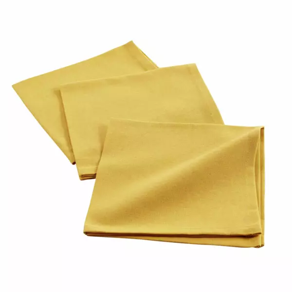 Lot de 3 serviettes coton (40 x 40 cm) Initia Jaune