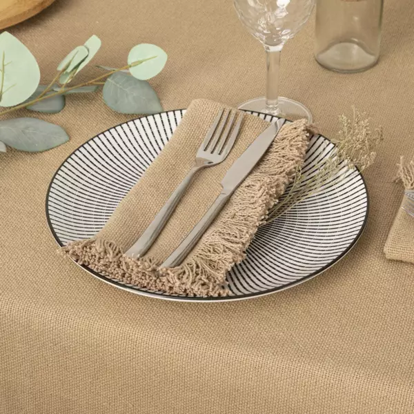 Juego de 2 servilletas en algodón Maha Beige