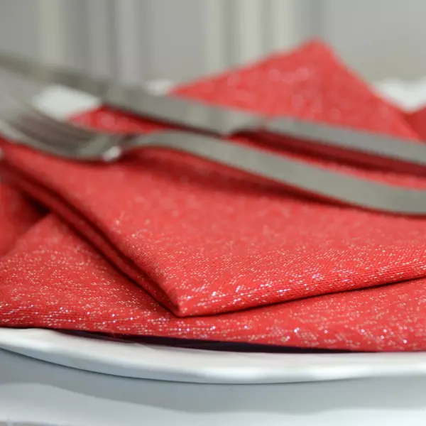 3er Set Servietten Etincelle Rot
