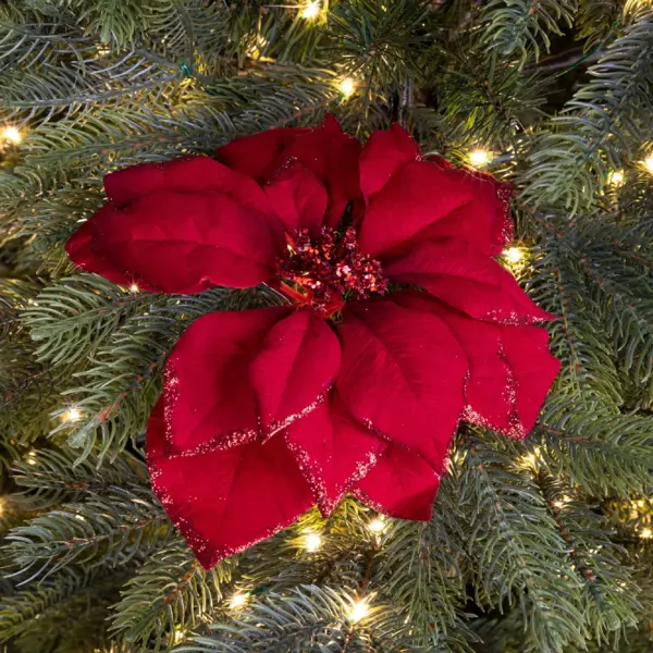 Decoratieve bloem met clip Bella rood