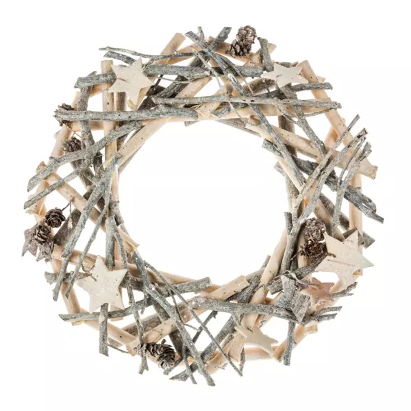 Couronne de Noël branchage (D30 cm) Bois Naturel