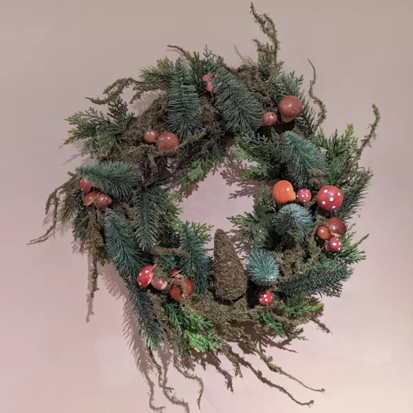 Corona Di Natale In Abete Artificiale, 45 Cm, Realistica E Durevole, Per Porta O Decorazione Invernale Interna/esterna