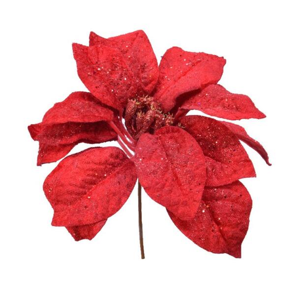 Poinsettia de Navidad Coline con clip Rojo