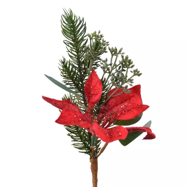 Rama decorativa Poinsettia Verde