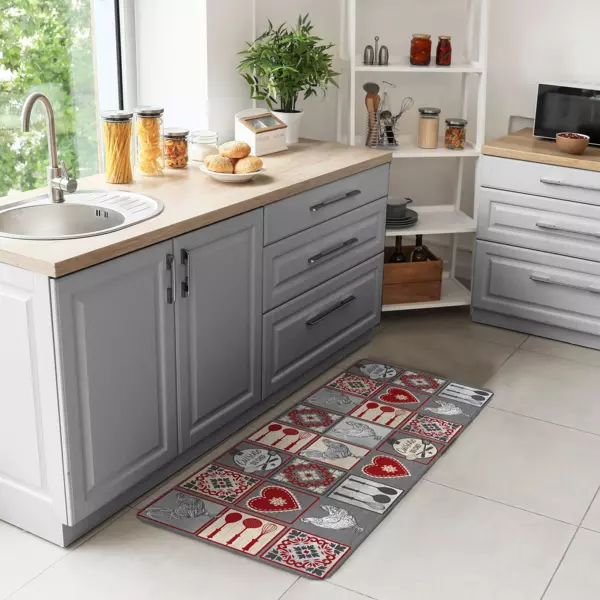 Alfombra de cocina (120 cm) Rustico Rojo