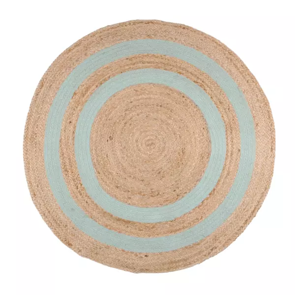 Tapis jute (90 cm) Maori Bleu aqua