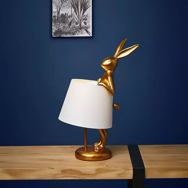 Bordlampe dekorativ (H42 cm) Guld Kanin