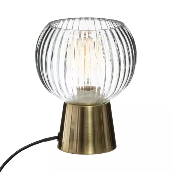 Lampe à poser en verre rétro (H19,5 cm) Laye Transparente