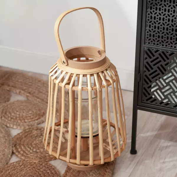 Rattan lanterne (H35 cm) Naturalys Beige
