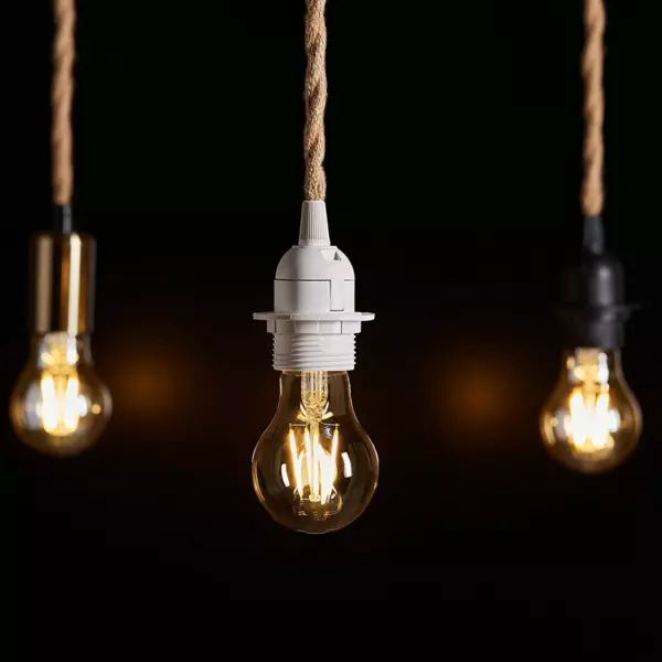 Hangende hennep lamp (H90 cm) Witte Koord