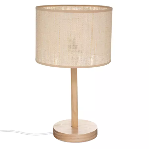 Bordlampe i træ (H42 cm) Della Beige