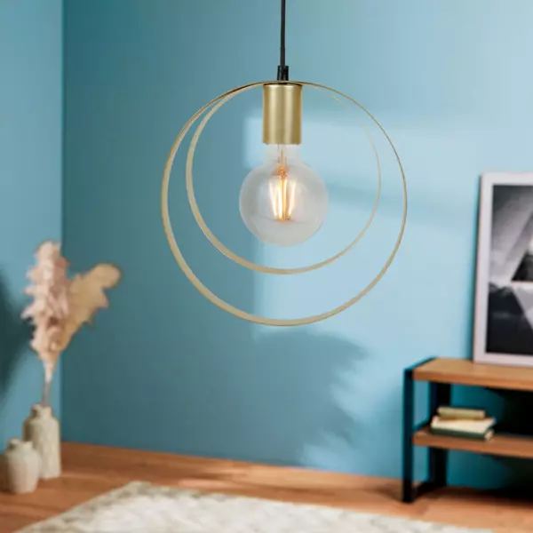 Hngelampe i metal (D25,5 cm) Saturn Guld