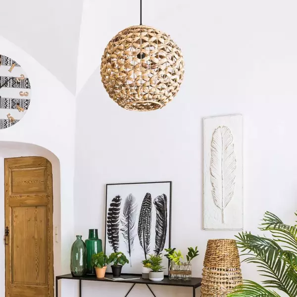 Suspension lumineuse jacinthe d'eau (D38 cm) Sand Naturel