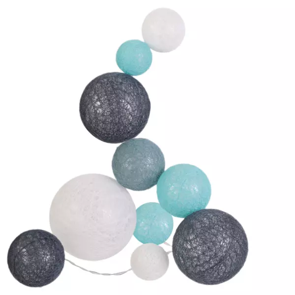 Guirlande lumineuse déco 10 boules 1 m Savannah Bleu