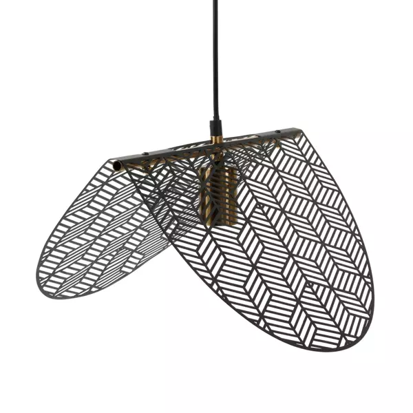 Suspension lumineuse métal simple (L40 cm) Kome Noir