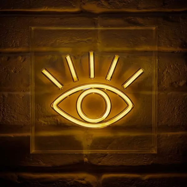 Neon lichtreclame (H23 cm) Geel Oog