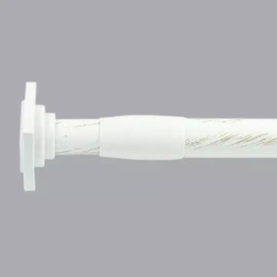 Tringle autobloquante extensible (L70 - L120 cm / D22 mm) Carré Blanc