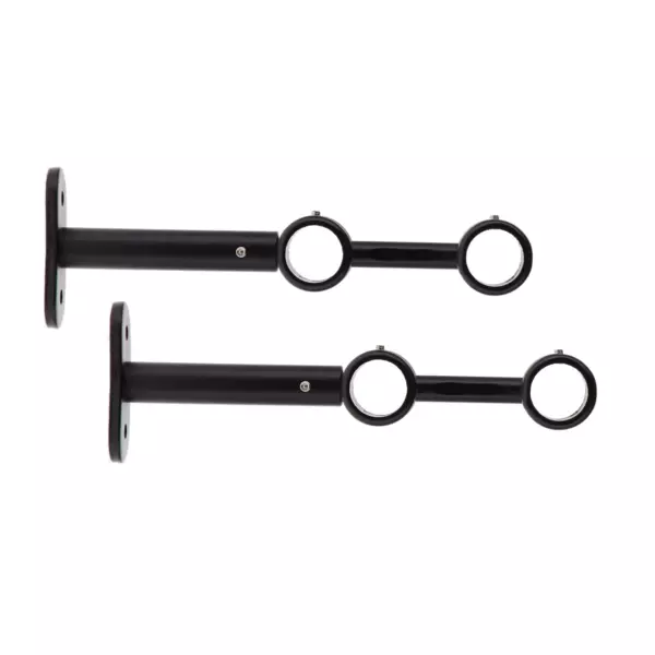 Soporte para barra doble extensible (L150 / D20) Jim Negro mate