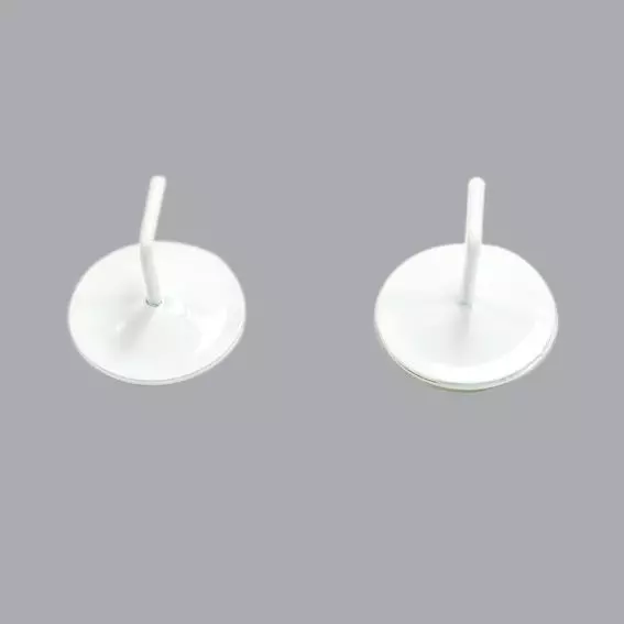 Lote de 2 soportes adhesivos metal blanco lacado