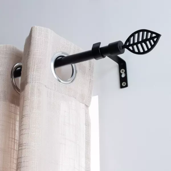 Kit de barra extensible (L120 - L210 cm / D16 mm) Sevigne Negro mate
