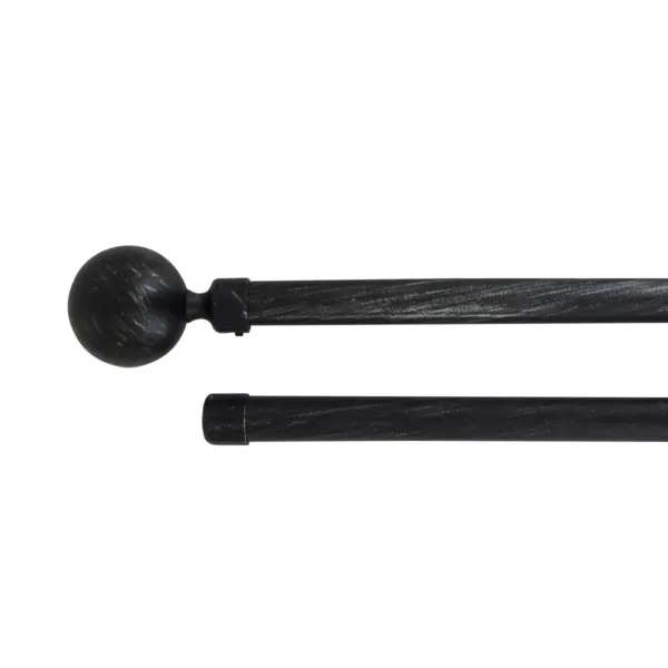 Kit de tringle extensible double barres (L120 - L210 cm / D19 mm) Paloma Noir et argent