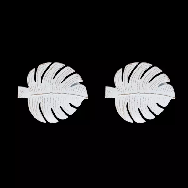 Lot de 2 pinces rideau Acapulco Blanc et or