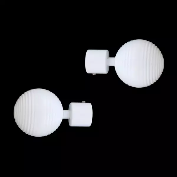 Lot de 2 embouts tringle (D20 mm) Jim Globe Blanc