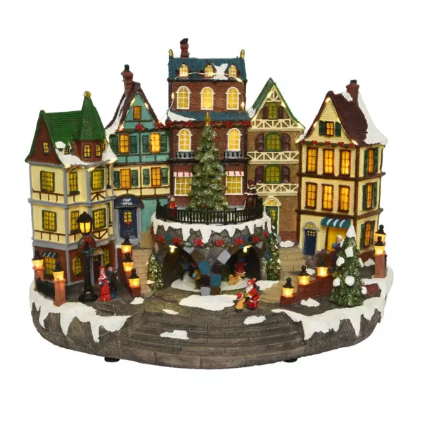 Village de Noël lumineux et musical Ville enneigée