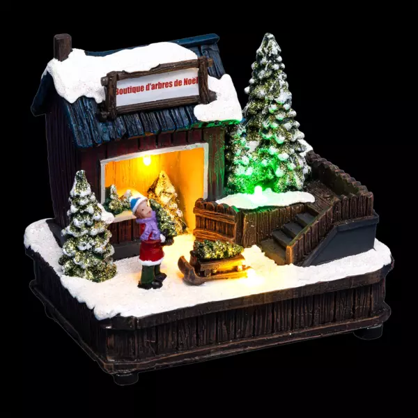 Vente de sapin illuminée à piles