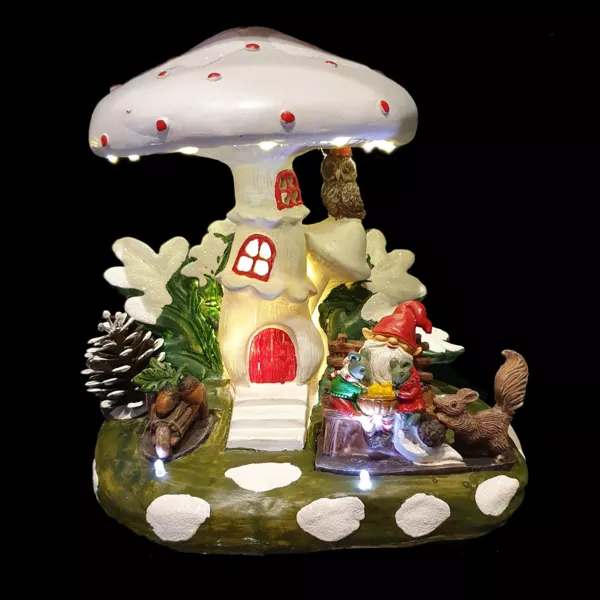 Maison de village illuminée à piles Champignon