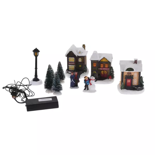 Complete en verlichte set voor dorp Oslo (batterij)