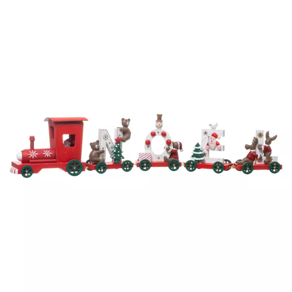 Deko-Zug aus Holz mit 4 Wagen