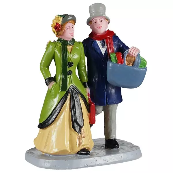 Figurine Lemax Couple De Noël - Pour Village De Noël, Décoration Hivernale, 7,1 X 4,3 X 2,7 Cm